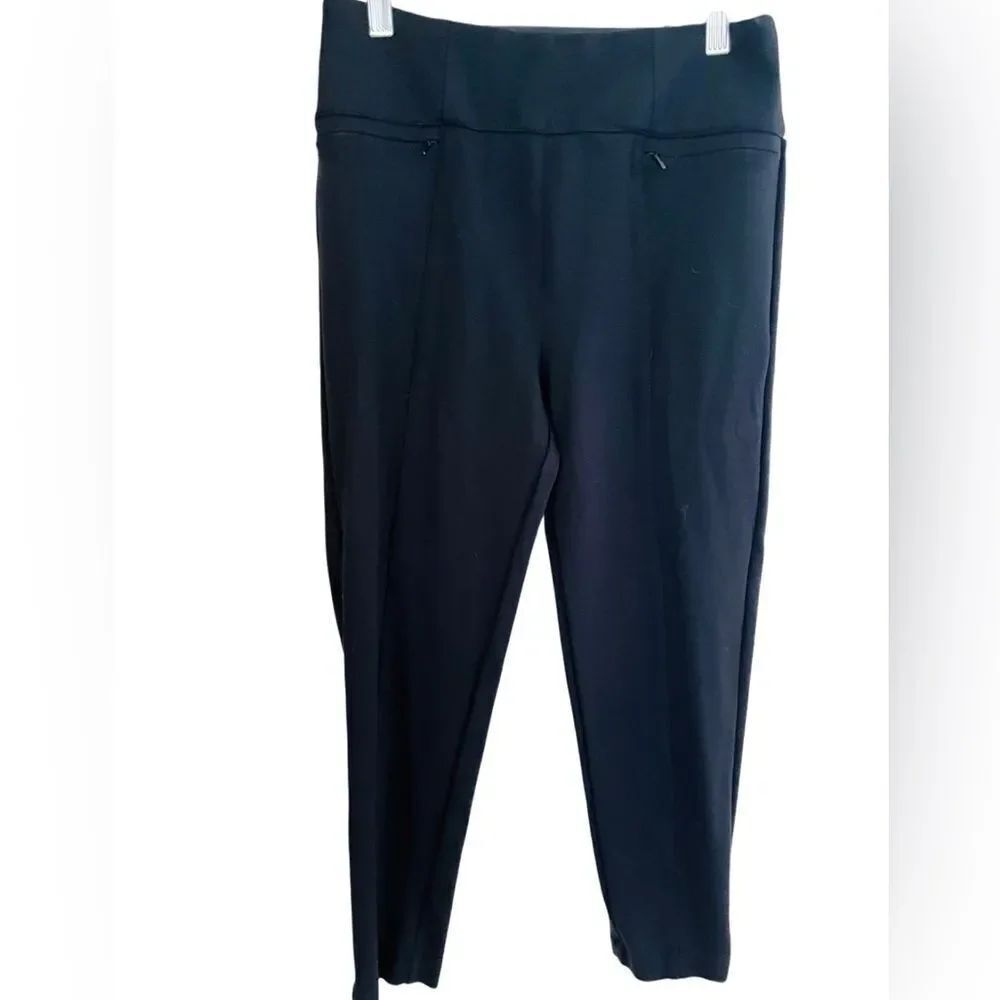 BETABRAND black pull on elastic waist Ponte knit pants size M petite